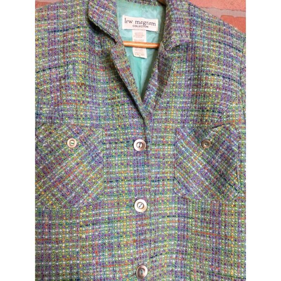 Lew Magram Collection Womens Vintage  2-Piece Blazer & Skirt Set Size 8 Multicol - Picture 7 of 11